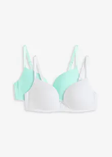 Push up-BH utan bygel med bomull (2-pack), bonprix