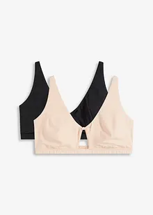 Bralette i bomull (2-pack), bonprix