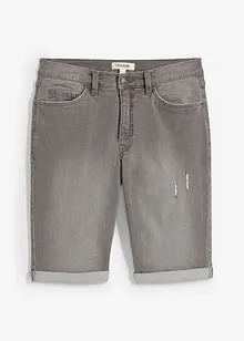Stretchiga jeansbermudas med uppvikta benslut, Regular Fit, bonprix