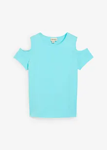 Cold shoulder-topp i ren ekologisk bomull för barn, bonprix