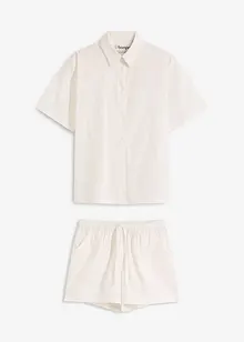 Pyjamas med shorts i vävt bomullsmaterial, bonprix