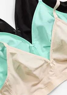 BH utan bygel med ekologisk bomull (3-pack), bonprix