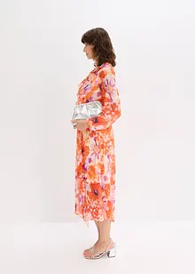 Chiffongklänning med volanger i återvunnen polyester, bonprix