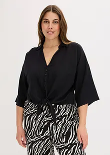 Blus i linneblandning, bonprix