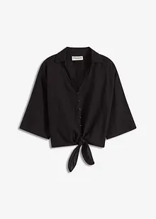 Blus i linneblandning, bonprix