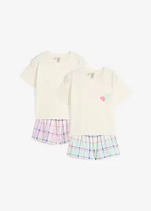 Pyjamas med shorts, av ekologisk bomull (4 delar), bonprix