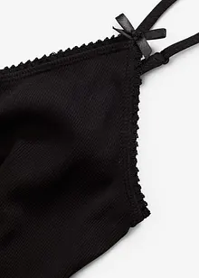 Ribbstickad bomullspyjamas med shorts, bonprix