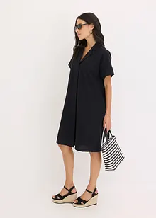 Ledig bomullsklänning med lagt veck, bonprix