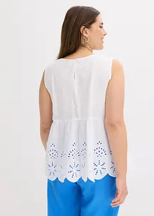 Bluslinne med slits och hålbroderi, bonprix