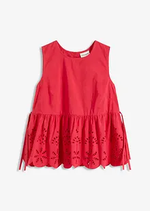 Bluslinne med slits och hålbroderi, bonprix