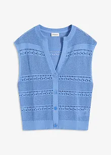 Hålmönstrad cardigan med kort ärm, bonprix