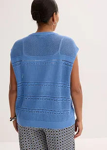 Hålmönstrad cardigan med kort ärm, bonprix