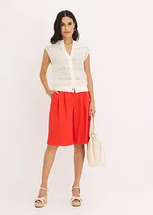 Hålmönstrad cardigan med kort ärm, bonprix