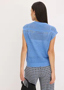 Hålmönstrad cardigan med kort ärm, bonprix