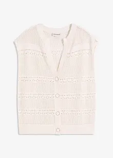 Hålmönstrad cardigan med kort ärm, bonprix