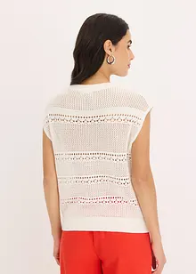 Hålmönstrad cardigan med kort ärm, bonprix