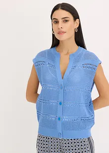 Hålmönstrad cardigan med kort ärm, bonprix