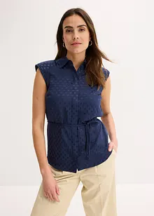Satinblus med knytband, bonprix