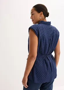 Satinblus med knytband, bonprix