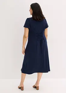 Trikåklänning med slits, bonprix