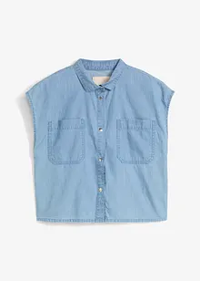 Jeansblus för barn i följsam bomull, bonprix