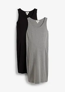 Mamma-/amningsklänning i jersey med bomull (2-pack), bonprix