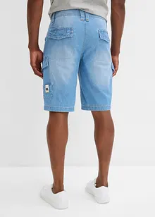 Tunna jeansshorts med cargoficka, av ren bomull, Relaxed Fit (2-pack), bonprix