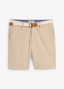 Stretchiga bermudas med skärp, Regular Fit, bonprix