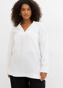 Skjortblus i mjuk viskosmix, bonprix