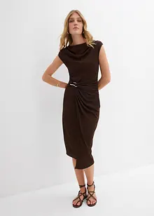 Draperad midiklänning i omlottstil, bonprix