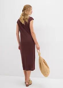 Mellanlång klänning med stickad look, bonprix