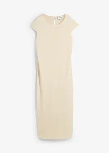Mellanlång klänning med stickad look, bonprix