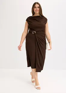 Draperad midiklänning i omlottstil, bonprix