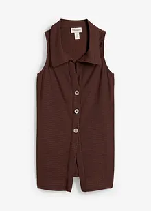 Ärmlös topp i kräppat material med struktur, bonprix