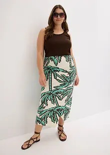 Mönstrad jerseykjol i mjuk viskosmix, bonprix