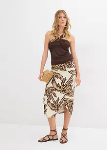 Mönstrad jerseykjol i mjuk viskosmix, bonprix