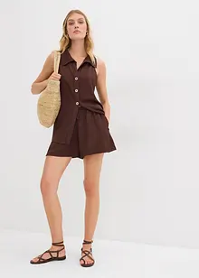Dra på-shorts i kräppat material med struktur, bonprix