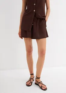 Dra på-shorts i kräppat material med struktur, bonprix