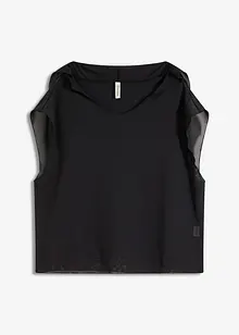 Transparent strandtopp med huva, bonprix