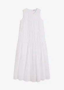 Maxiklänning i bomull med rynk, bonprix