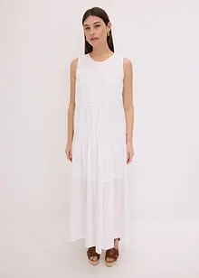 Maxiklänning i bomull med rynk, bonprix