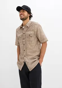 Kortärmad skjorta med tvättad look, bonprix