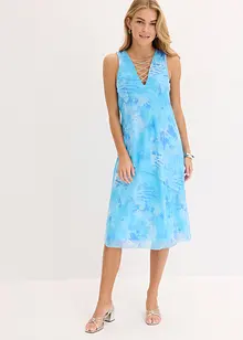 Mellanlång klänning med mesh, bonprix