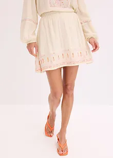 Minikjol med broderi, bonprix