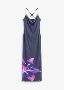 Klänning med axelband, av fintrådig mesh, bonprix