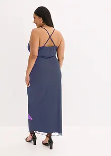 Klänning med axelband, av fintrådig mesh, bonprix