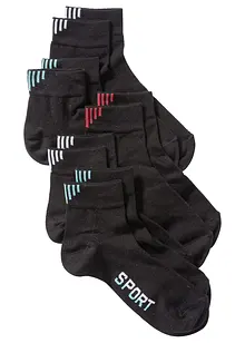 Sportsockor med texttryck (5-pack), ekologisk bomull, bonprix