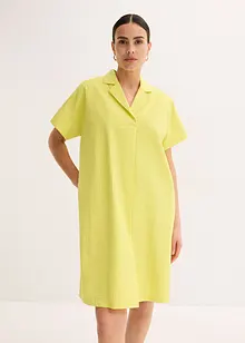 Ledig bomullsklänning med lagt veck, bonprix