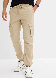 Cargobyxa i dra på-modell med raka ben, normal passform, bonprix