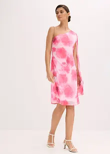 One shoulder-klänning i fintrådig chiffong, bonprix